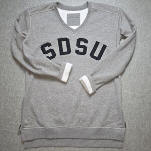 SDSU Women's Gray V-Neck Sweatshirt